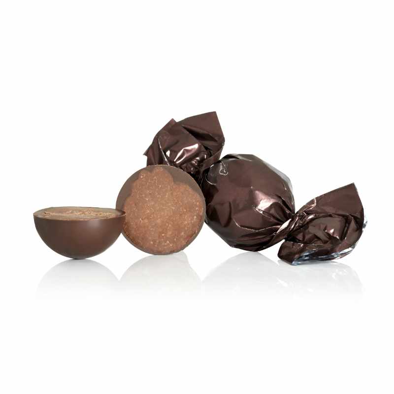 Billede af Fyldte chokoladekugler m/ mint - Mørkebrun - 1 kg