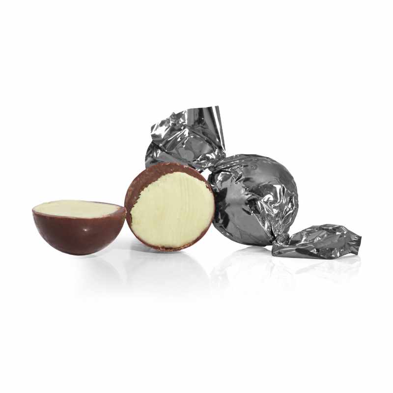 Se Fyldte chokoladekugler m/ cheesecake - Stålgrå - 1 kg hos Cocoture.dk