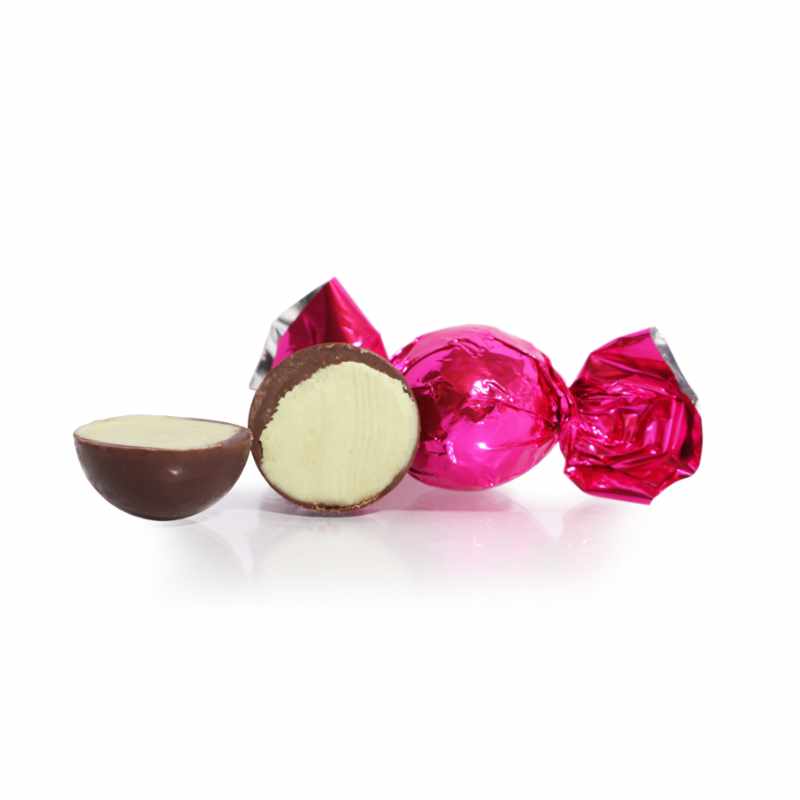 Billede af Fyldte chokoladekugler m/ pistacie - Pink - 1 kg