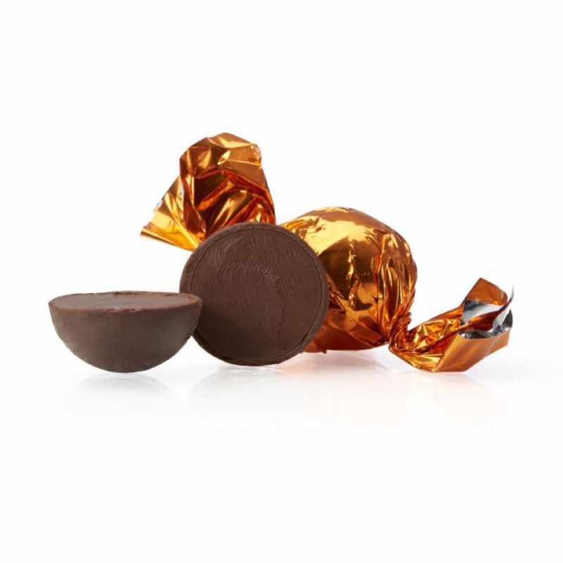 Billede af Fyldte chokoladekugler m/ chokocreme - Orange - 1 kg
