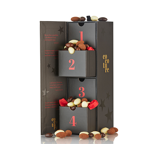 Adventskalender med chokolade og lakrids-mandler