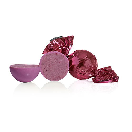 Billede af Fyldte chokoladekugler m/ lakrids & hindbær - Bordeaux - 1 kg