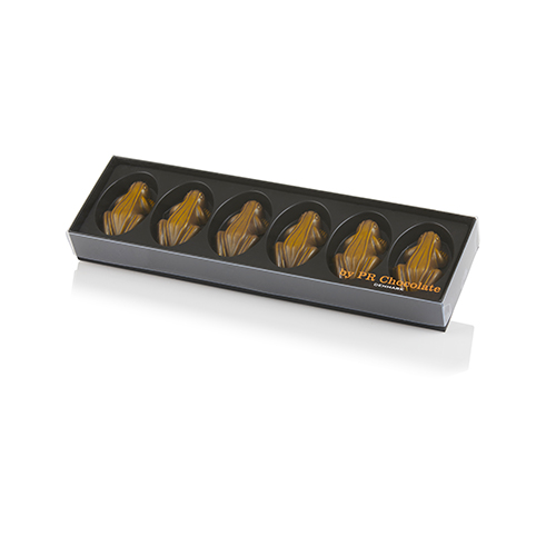 9: Fyldte chokoladefrøer i sort æske - 120g