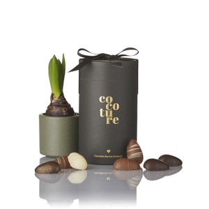Marcipanæg i sort Cocoture gaverør - 130g