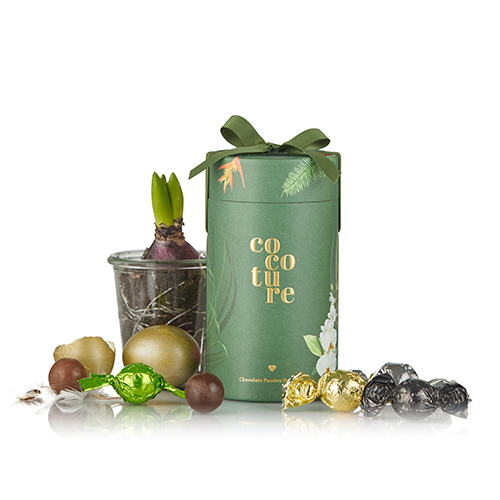 Cocoture Fyldte Chokoladekugler Mørkegrønt Cocoture Gaverør 250g