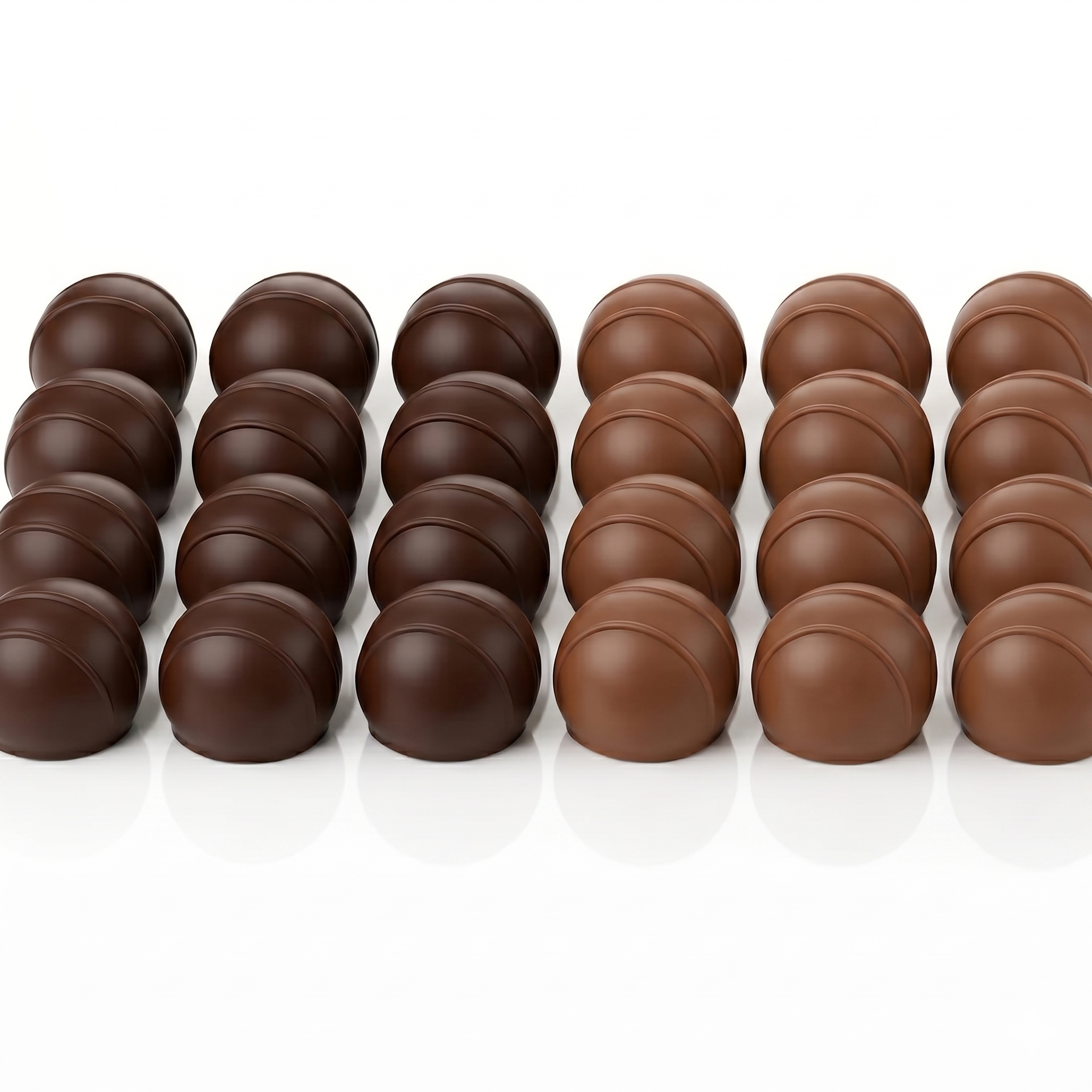 24 luksus trøffel-romkugler i mix med 2 varianter (enkeltpakket)