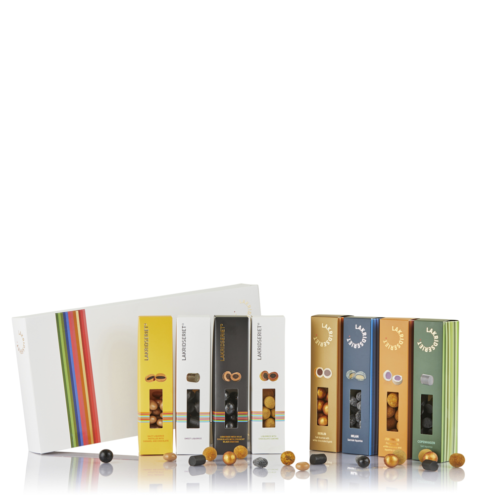 Lakridseriet gaveæske med 8 varianter - 880g