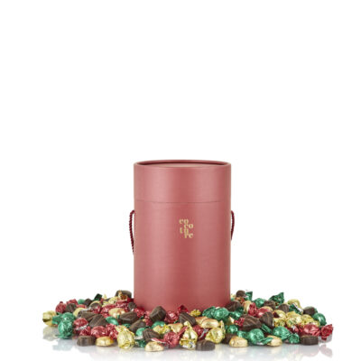 Luksus chokolade tønde i rød fra Cocoture - 2kg