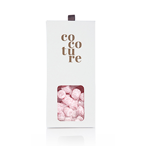 Vegansk & glutenfri gourmet vingummi m/ hindbær i hvid æske - 100g