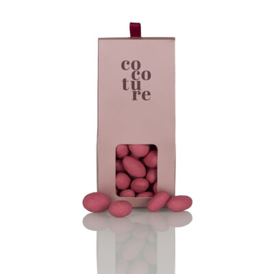 Lyserød chokolademandel i Cocoture dragébox - 90g
