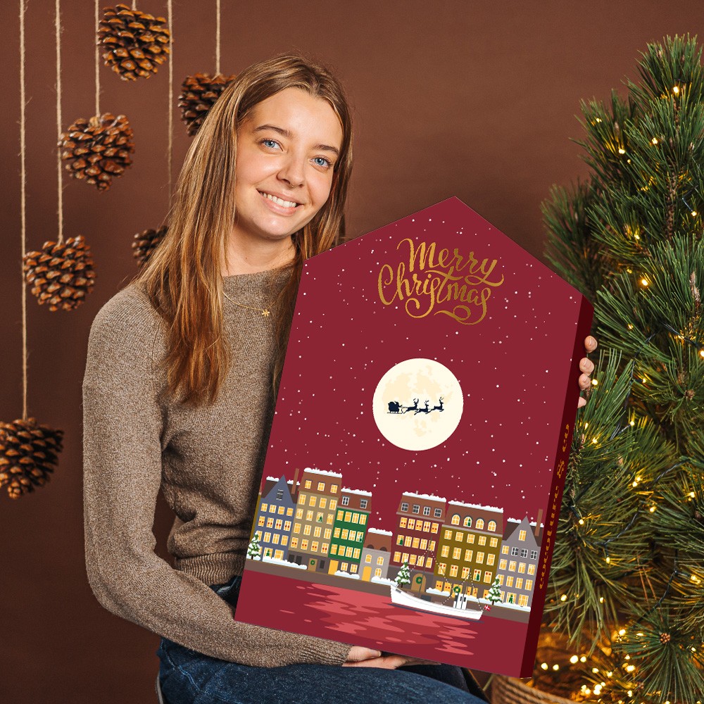 Kæmpe chokolade-julekalender 2026 - luksus Cocoture kalenderhus - 765g