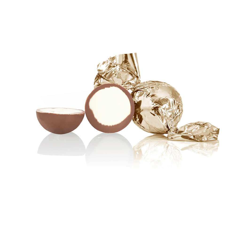 Fyldte chokoladekugler med "kanel" cookie - Champagne - 1kg